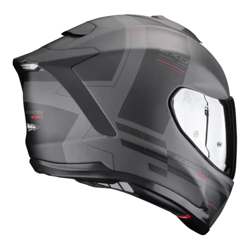 Scorpion EXO-1500 Dual Silver Matt Black Red
