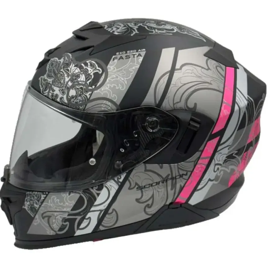 Scorpion Exo-520 Evo Air Fasta Matt Black-Silver-pink
