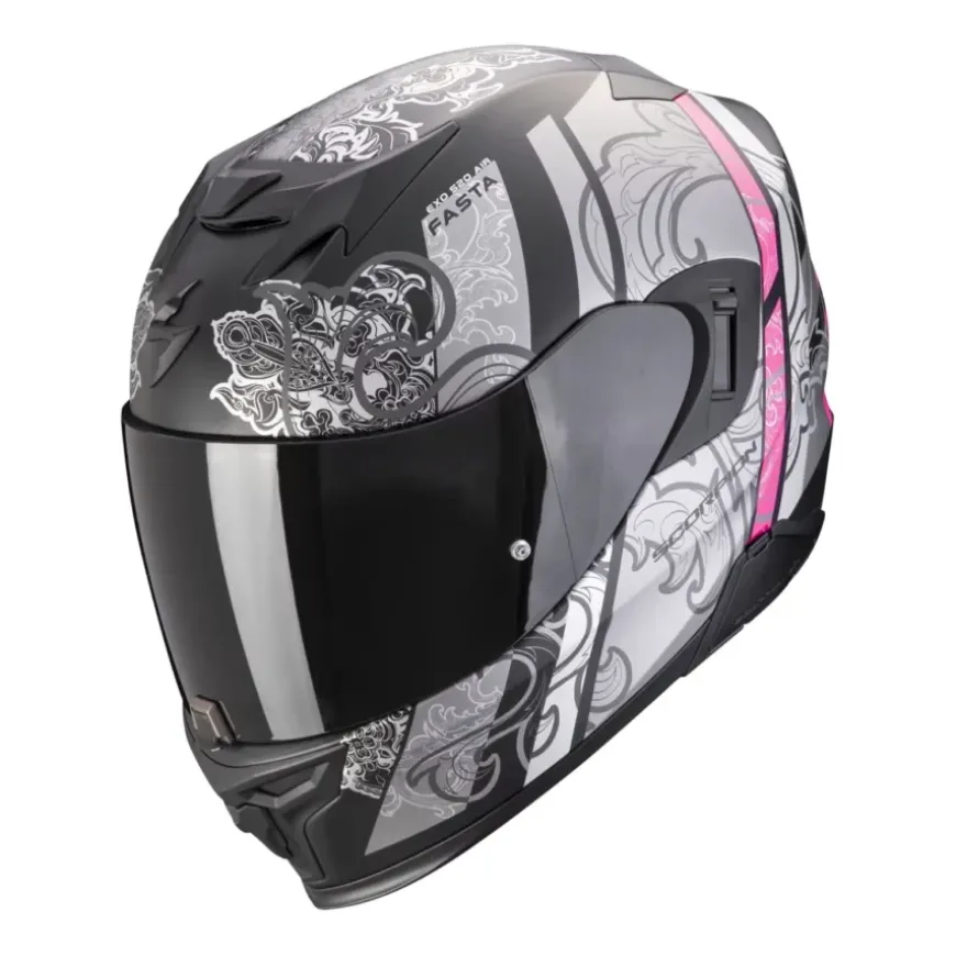 Scorpion Exo-520 Evo Air Fasta Matt Black-Silver-pink