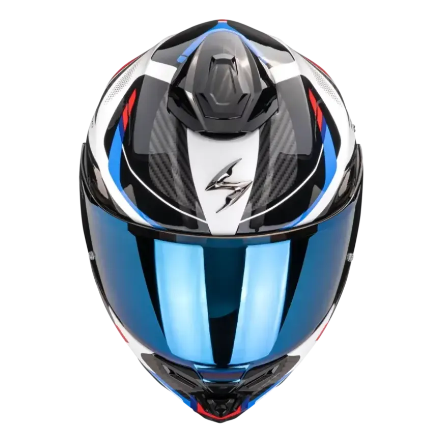 Scorpion EXO-1500 Sleek White Red Blue