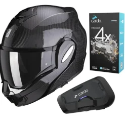 Scorpion Exo-Tech Evo Glossy Carbon + Cardo Freecom 4x